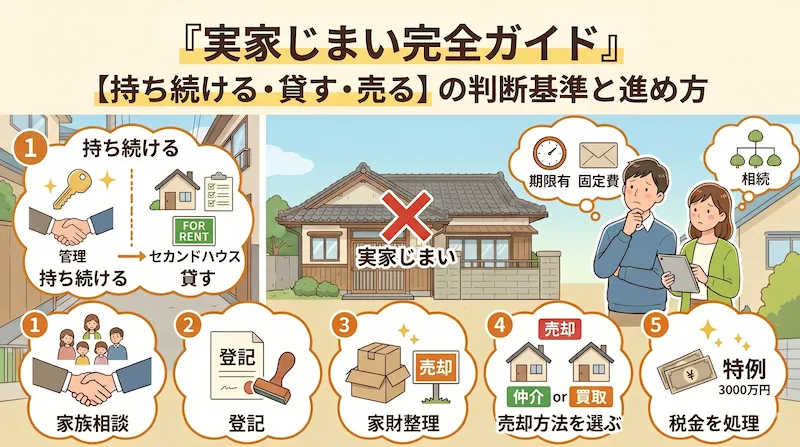 実家じまい完全ガイド|親の家を「持ち続ける・貸す・売る」の判断基準と進め方
